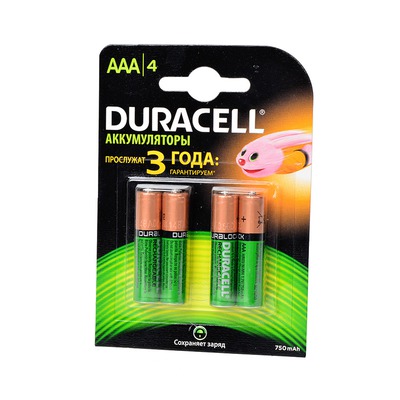   DURACELL HR03 AAA 750mAh BL4